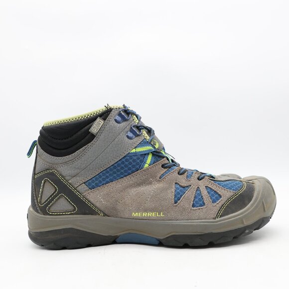 Merrell Capra Mid Waterproof Trail Hiking Boots Boys Size 7 Athletic Gray/Blue - Picture 1 of 9